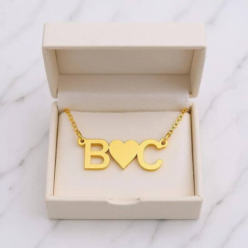 Couple Initial Necklace