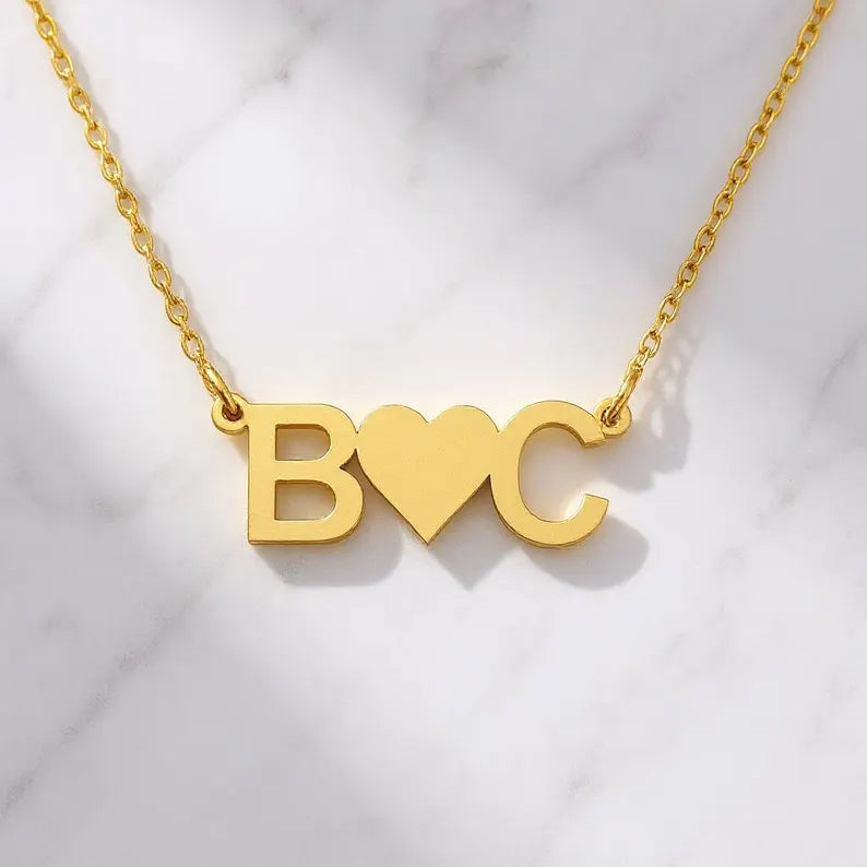 Couple Initial Necklace