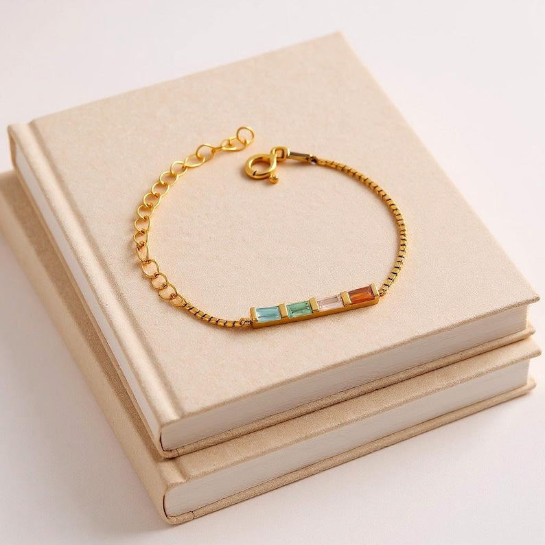 Baguette Birthstone Bracelet