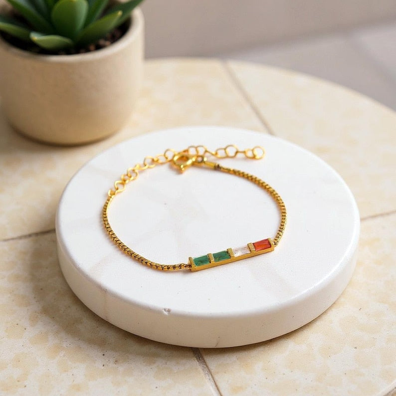 Baguette Birthstone Bracelet
