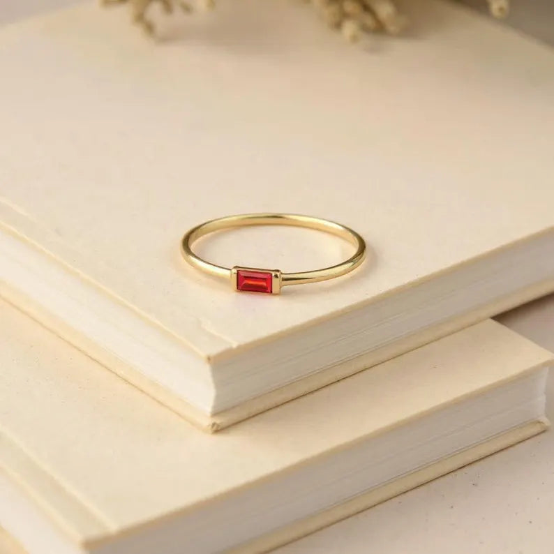 Baguette Birthstone Ring