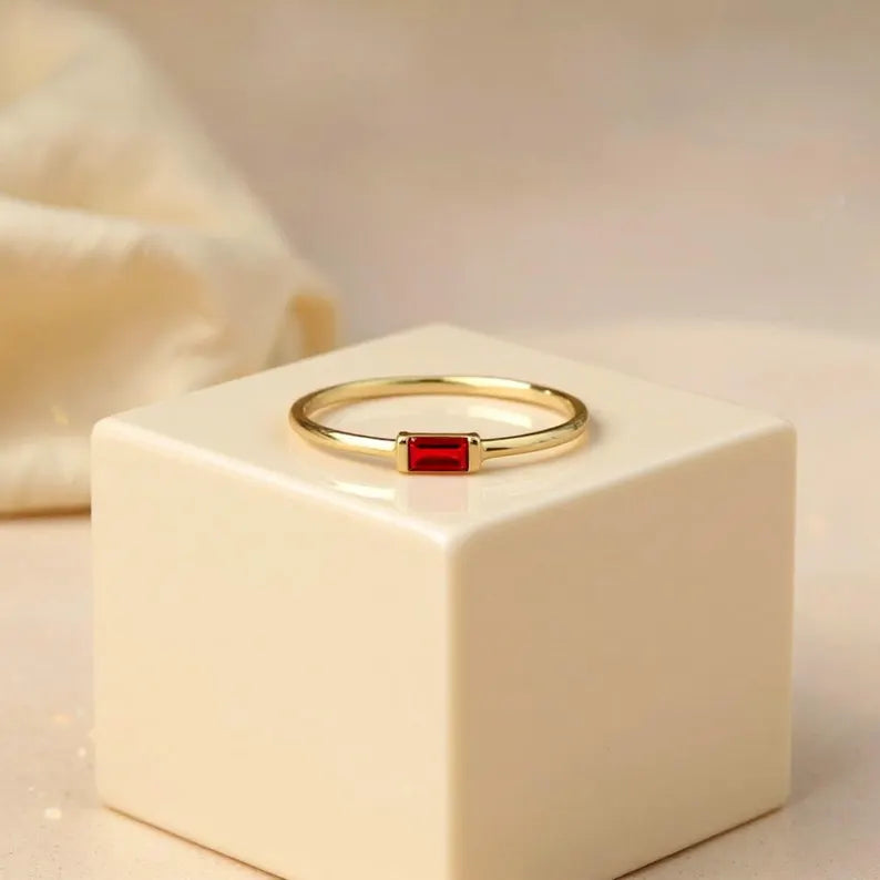 Baguette Birthstone Ring