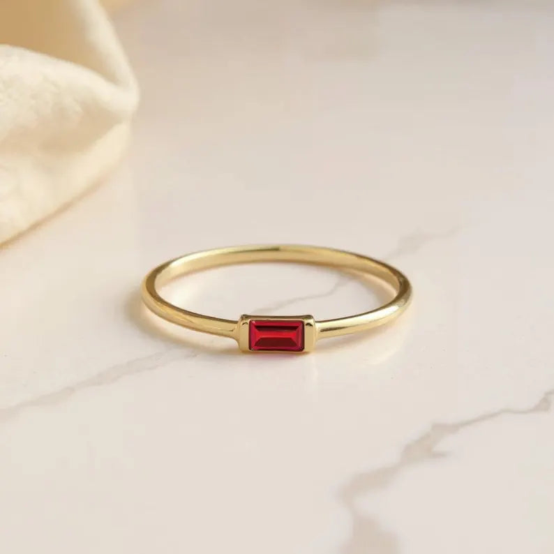 Baguette Birthstone Ring