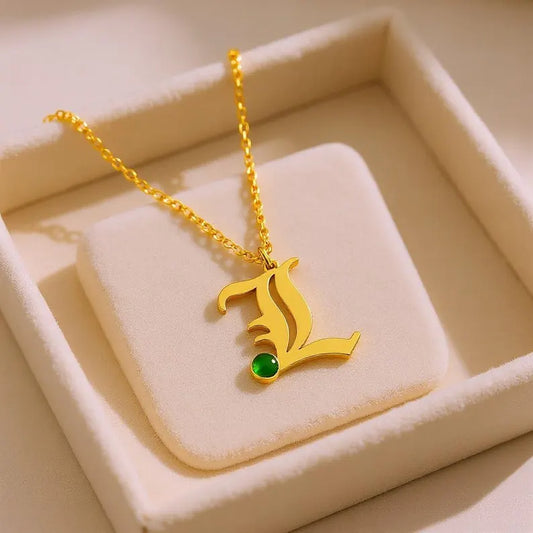 Old English Letter Necklace