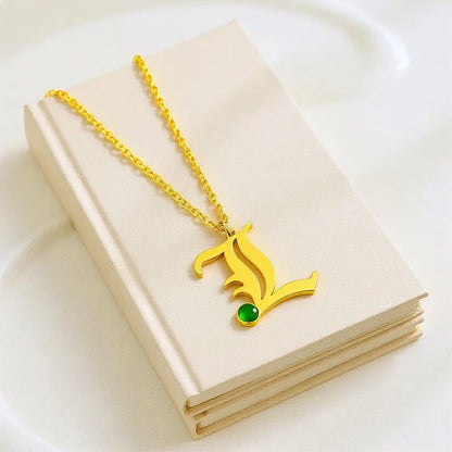 Old English Letter Necklace