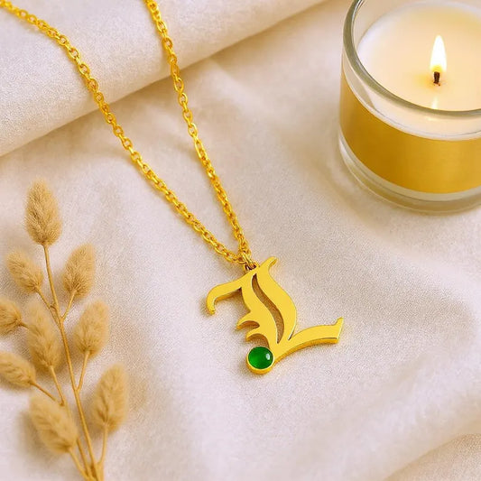 Old English Letter Necklace