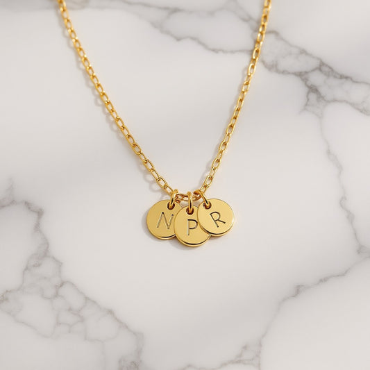 Multiple Disc Initial Necklace
