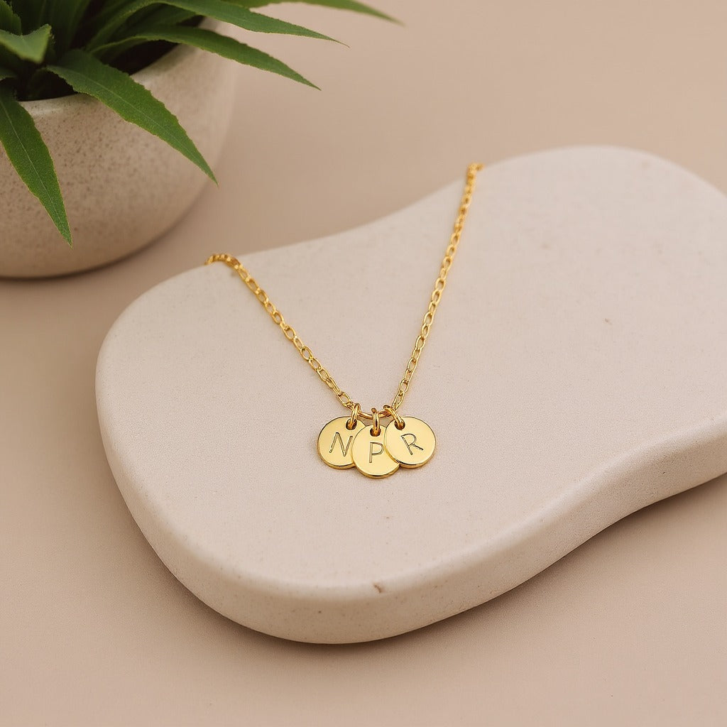 Multiple Disc Initial Necklace