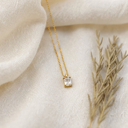 Baguette Birthstone Necklace